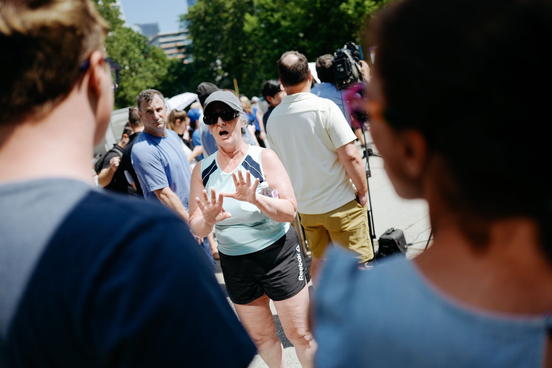 City hall protest.arguments